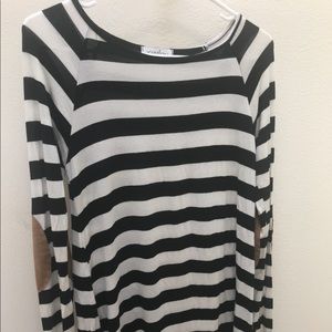 Striped Elbow Patch Tunic